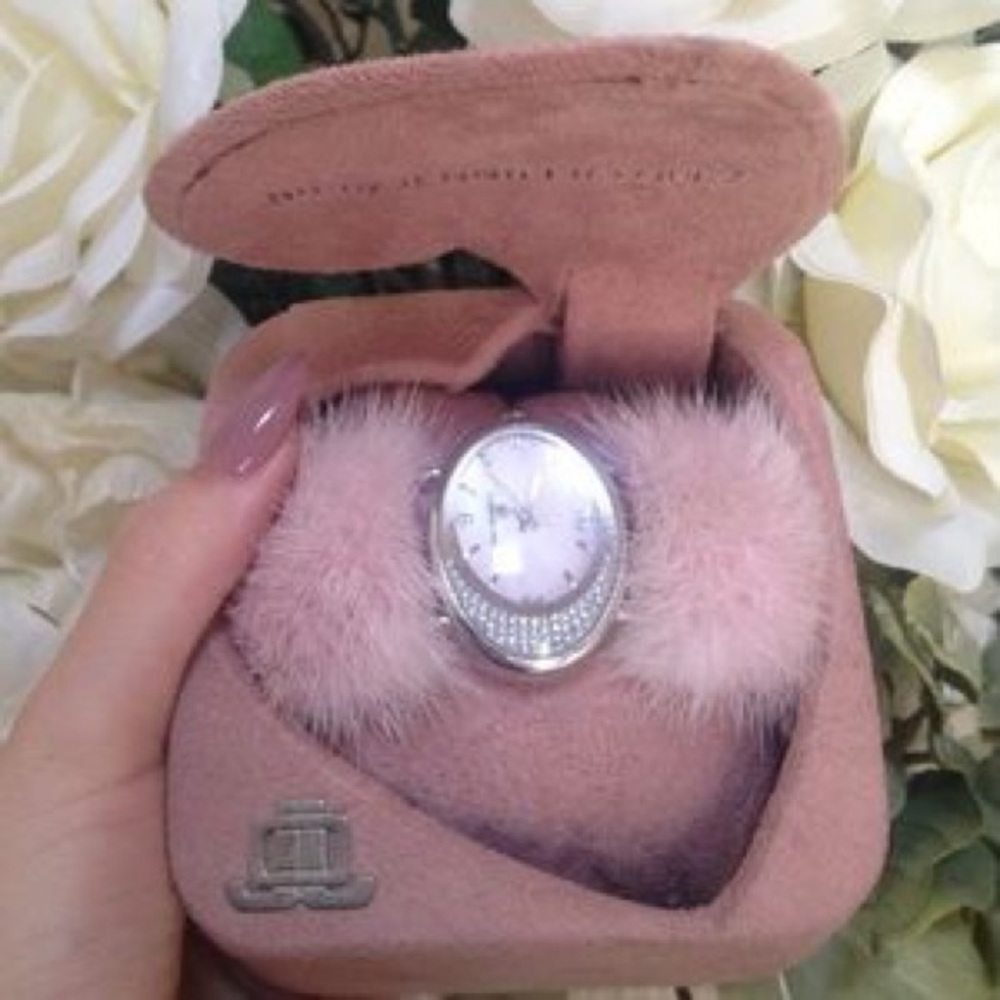 JLO WATCH WITH REAL RABBIT FUR AND DIAMONDS!